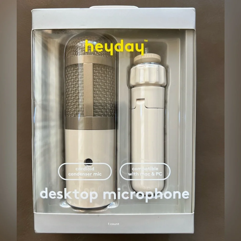 Desktop Microphone - heyday™ Stone White: USB-C Condenser for PC